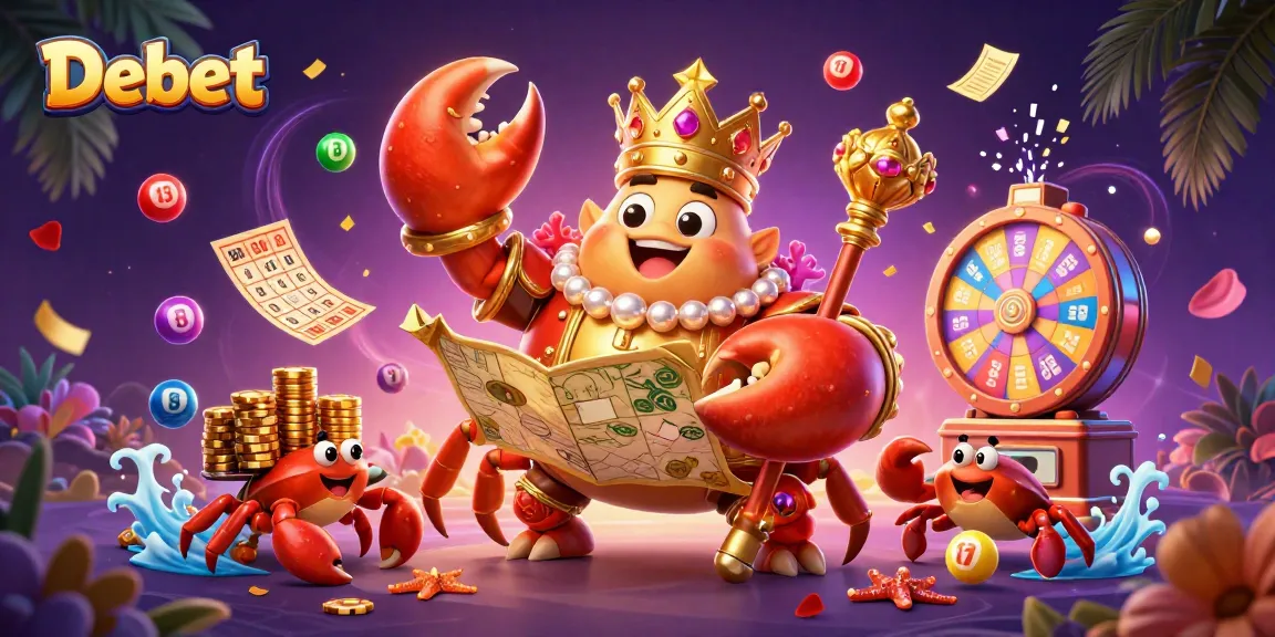 Engage in thrilling gameplay with Debet at a vibrant casino filled with colorful elements.