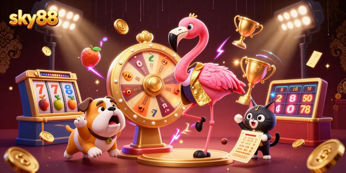 Experience thrilling jackpot wins at sky88 with a vibrant casino game show scene.