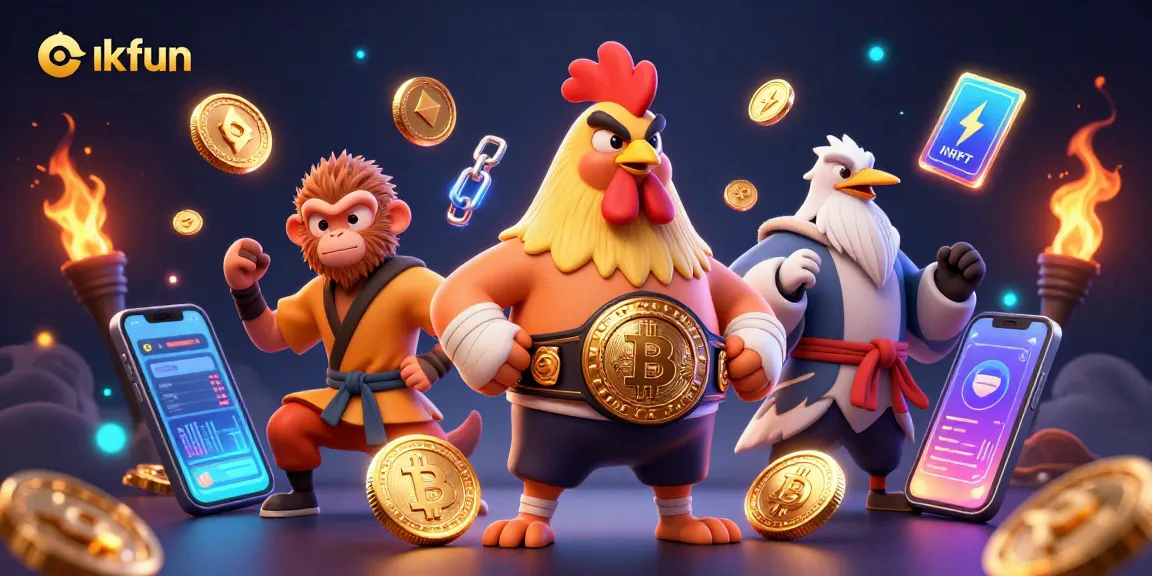 Engage with okfun in this vibrant 3D scene showcasing crypto-themed Saturday night casino atmosphere.