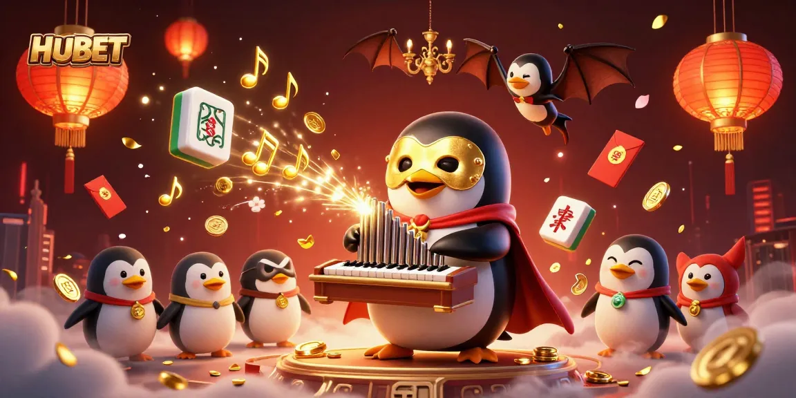 HUBET offers exhilarating gaming experiences with a vibrant casino scene filled with golden coins and floating elements.