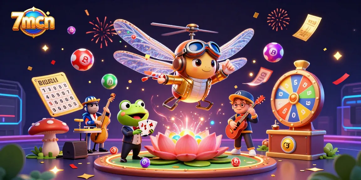 Play exciting games at 7mcn with a vibrant casino scene filled with fun elements.