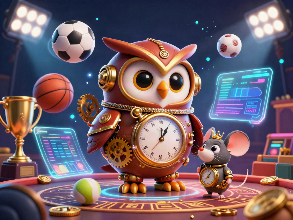 Engage in thrilling casino action with king88z, featuring an owl in steampunk gear and vibrant betting elements.