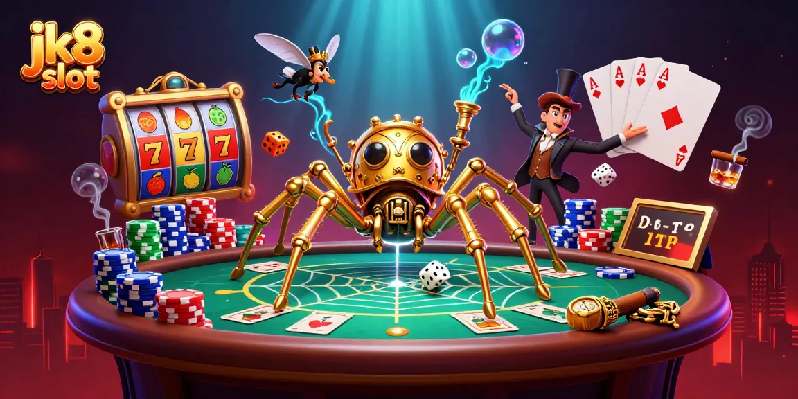 Experience thrilling jk8 slot action with vibrant casino elements and characters in a steampunk-inspired scene.