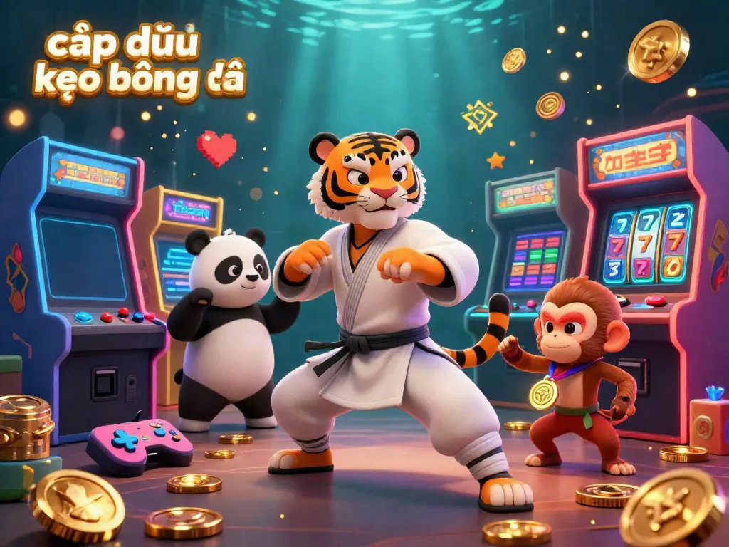Engage with our vibrant 3D scene as you explore cập nhật kèo bóng đá surrounded by animated characters and casino elements.