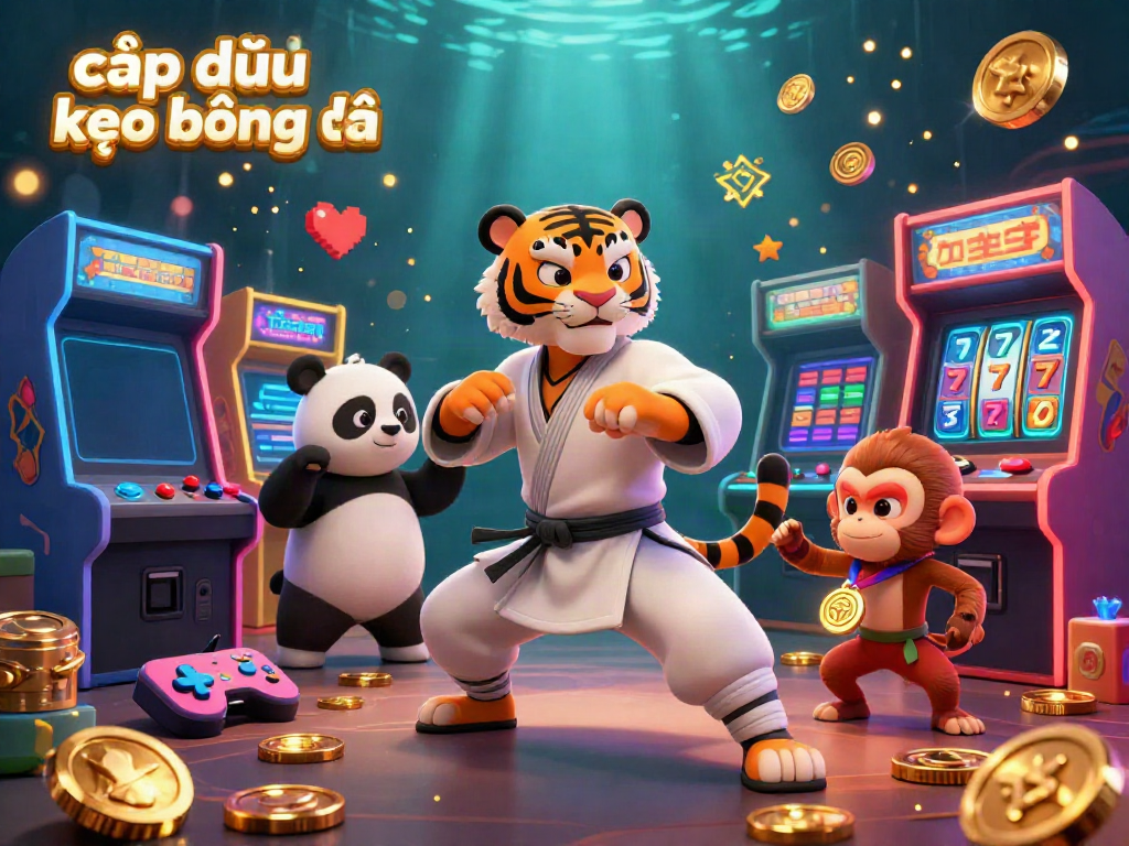 Engage with our vibrant 3D scene as you explore cập nhật kèo bóng đá surrounded by animated characters and casino elements.