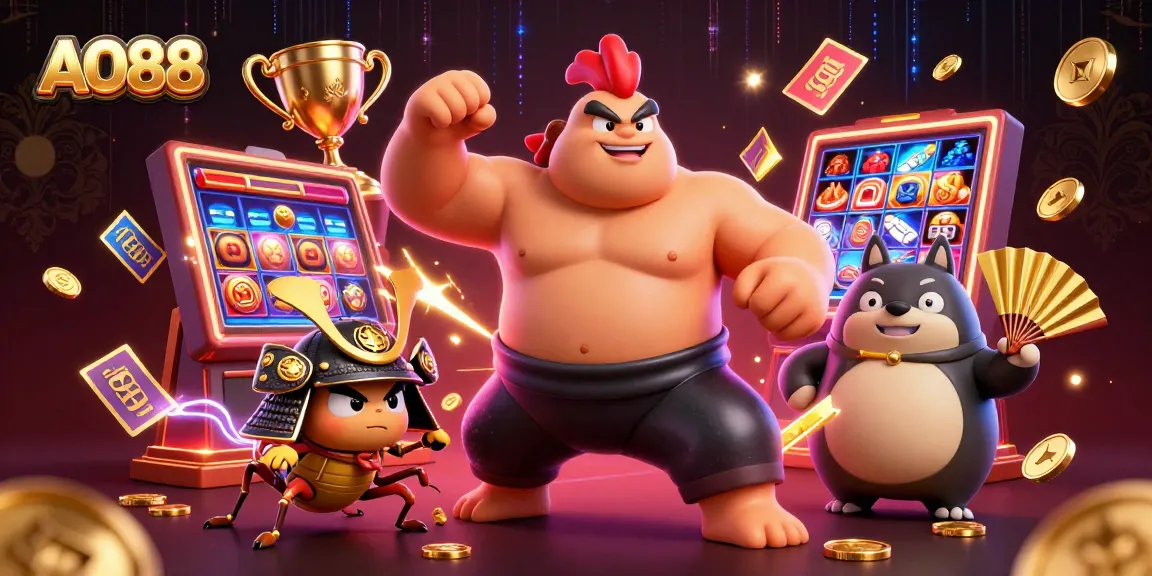Experience excitement at AO88 with sumo wrestler and samurai-themed gambling action.