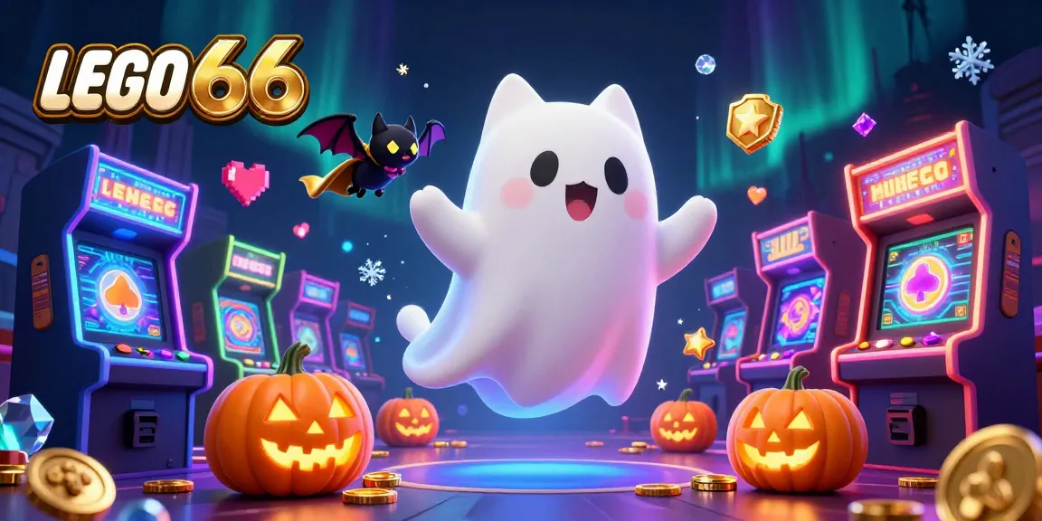 Spin exciting wins with Lego66 in a haunted casino featuring a ghost cat and a vampire bat.