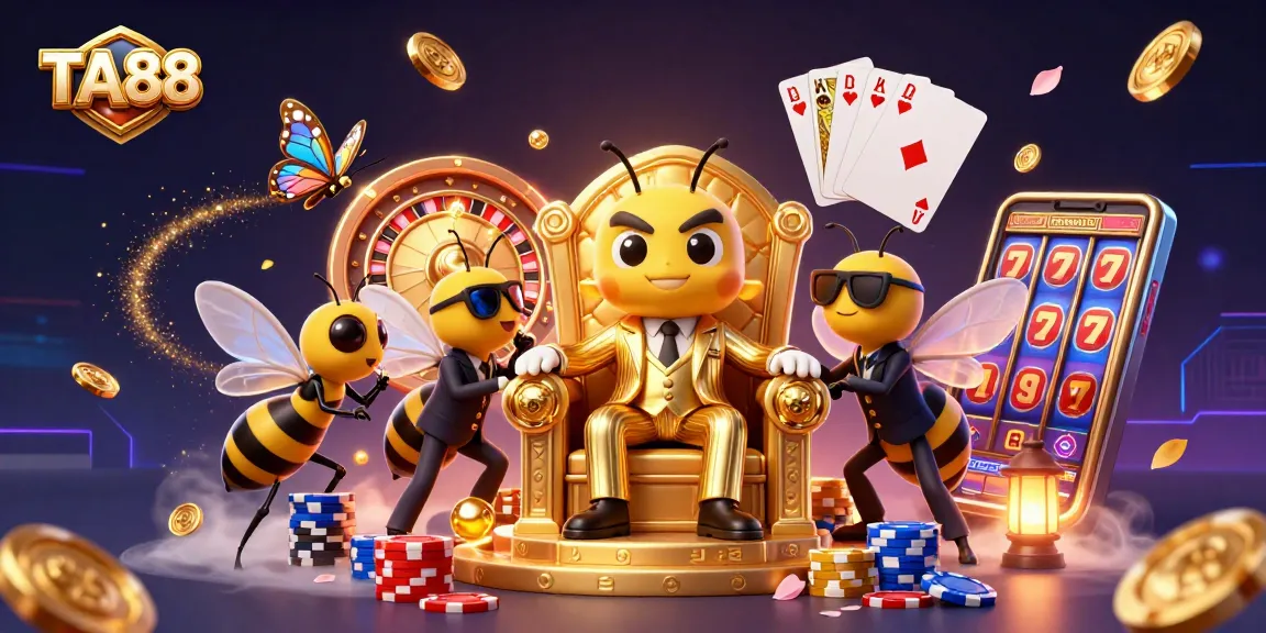 Experience the thrilling gameplay with TA88's captivating casino illustration featuring vibrant characters and dynamic elements.