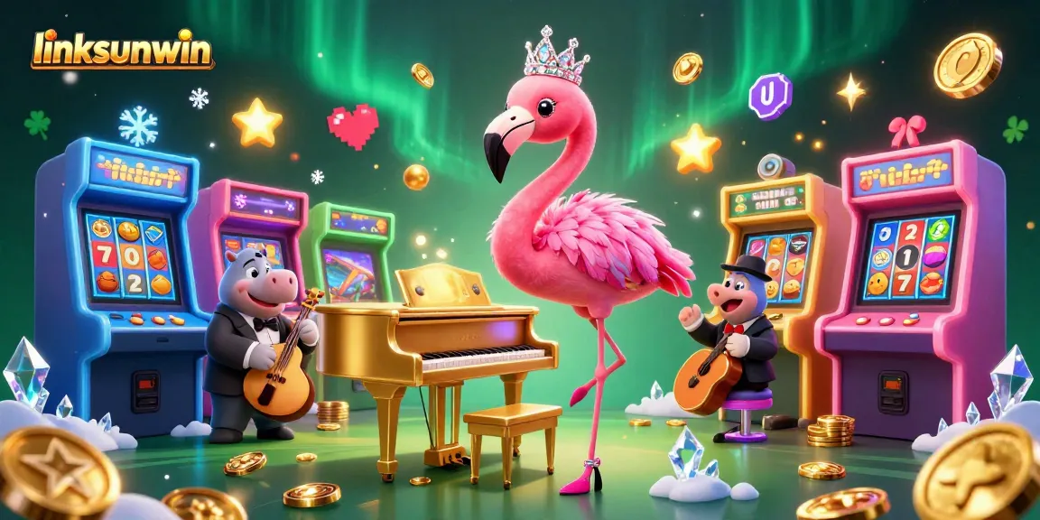 Join the vibrant casino scene at linksunwin featuring lively characters and gaming elements.