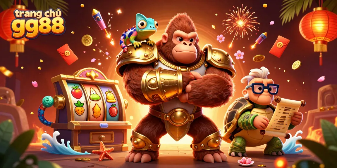 Play games at trang chủ gg88 with a vibrant, dynamic scene featuring animated casino elements.