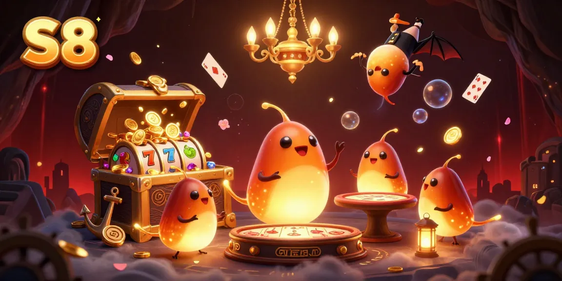 Play to win with S8's vibrant casino scene featuring glowworms illuminating a thrilling gaming atmosphere.