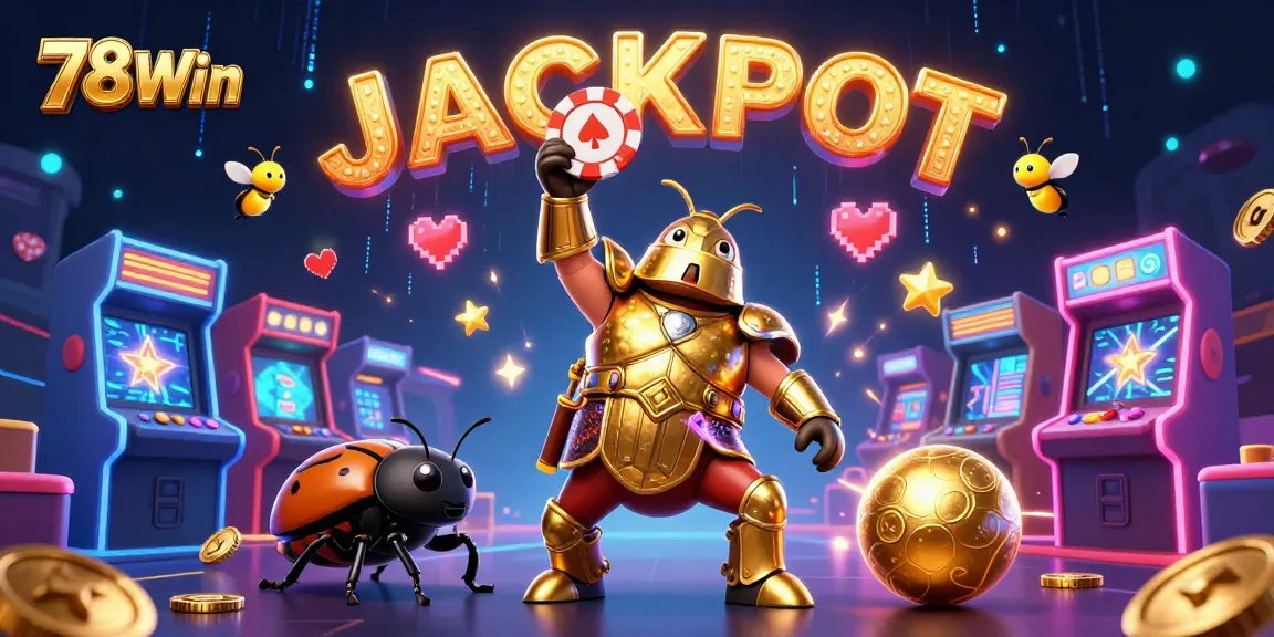 78Win offers an exciting gaming experience, showcasing vibrant casino characters celebrating a jackpot victory.
