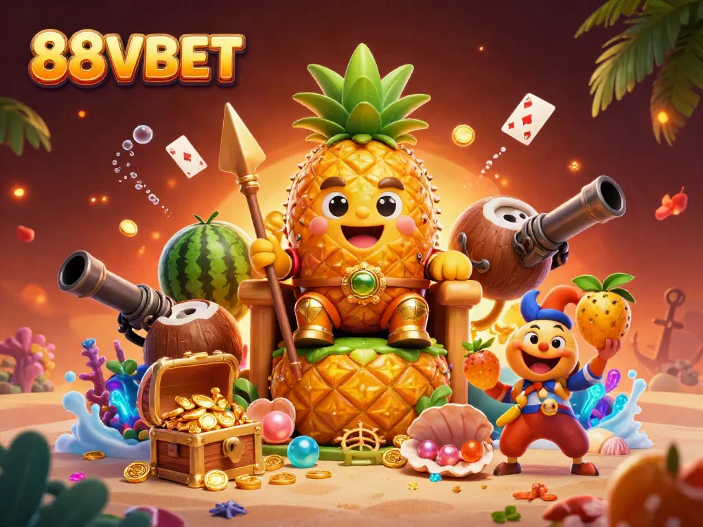 Experience thrilling gaming with 88VBET in a vibrant 3D casino scene, showcasing adventure and excitement.