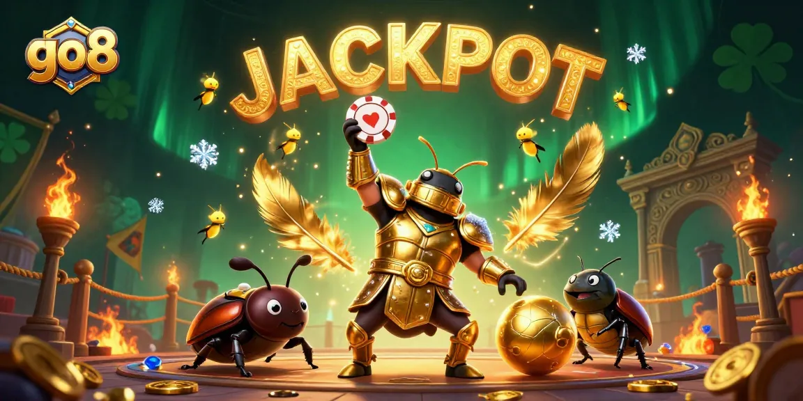 Experience thrilling gameplay with go8's vibrant jackpot scene featuring cartoon characters and casino elements.