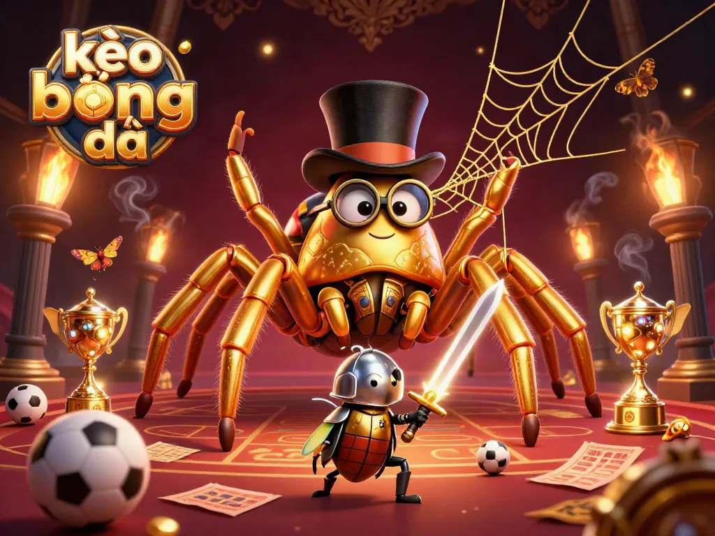 Engage with kèo bóng đá through a vibrant 3D casino scene featuring dynamic characters and sports betting elements.