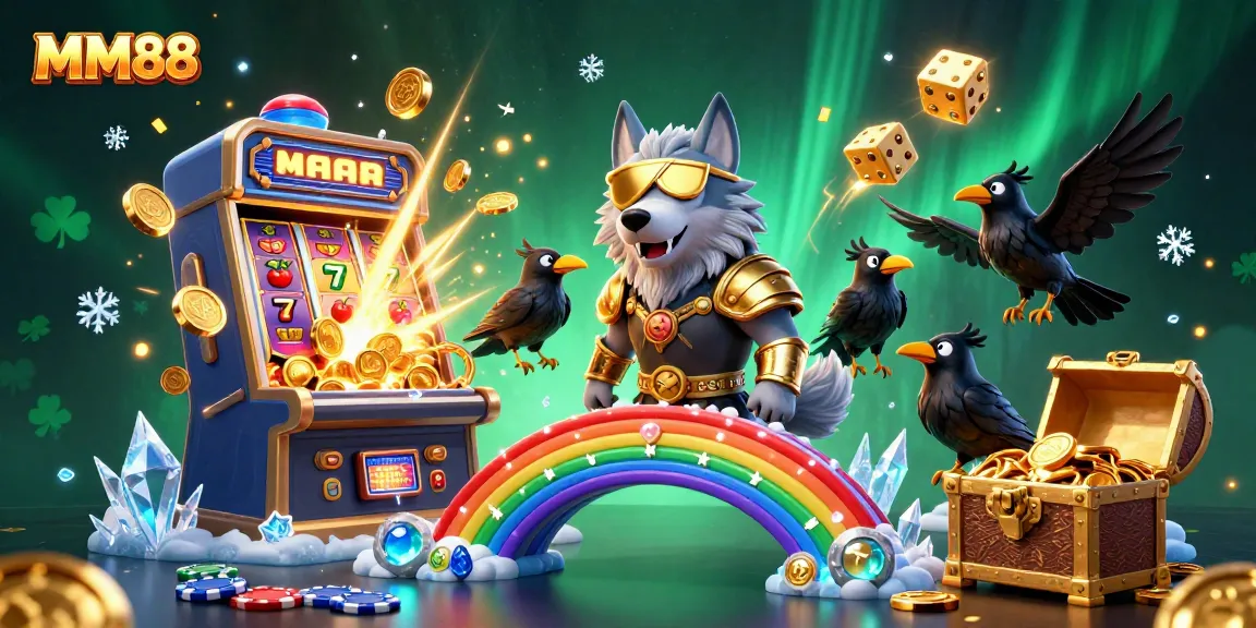 Engage in epic gameplay at MM88, showcasing a thrilling casino scene with Odin and magical elements.