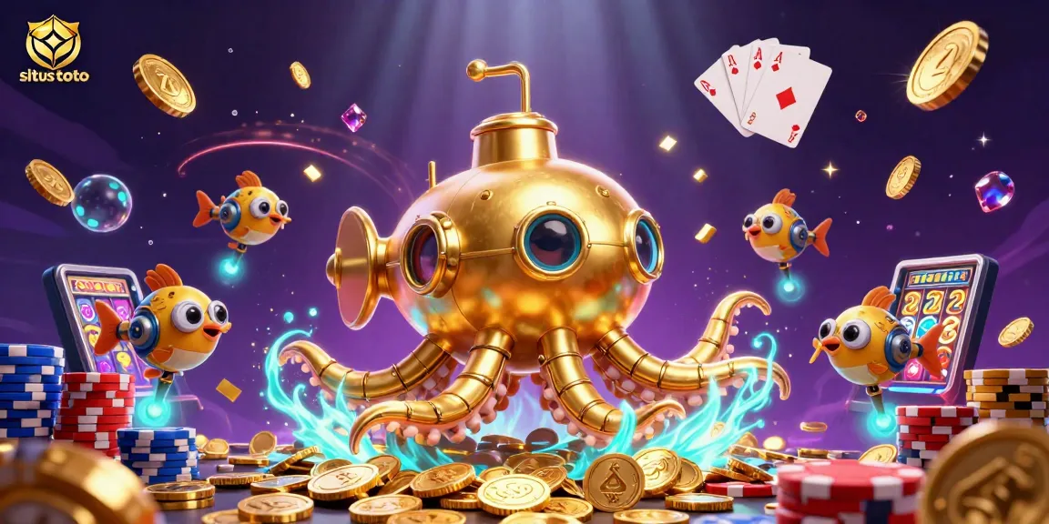 Experience the thrill of situs toto with vibrant casino-themed illustration featuring golden coins and dynamic gaming elements.