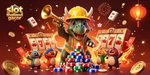 Experience slot thailand gacor excitement with a vibrant casino-themed 3D illustration.