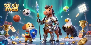 Experience the excitement of tài xỉu md5 with thrilling game elements and dynamic characters in a vibrant casino scene.