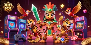 Experience the thrill of gambling with xin 88 featuring vibrant characters and gaming elements.