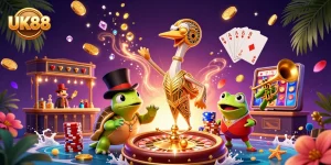Experience thrilling gameplay with UK88, where sparkling gems and coins enhance your betting adventure.