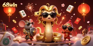 Experience excitement with 68win's colorful casino scene featuring Medusa and gaming elements.