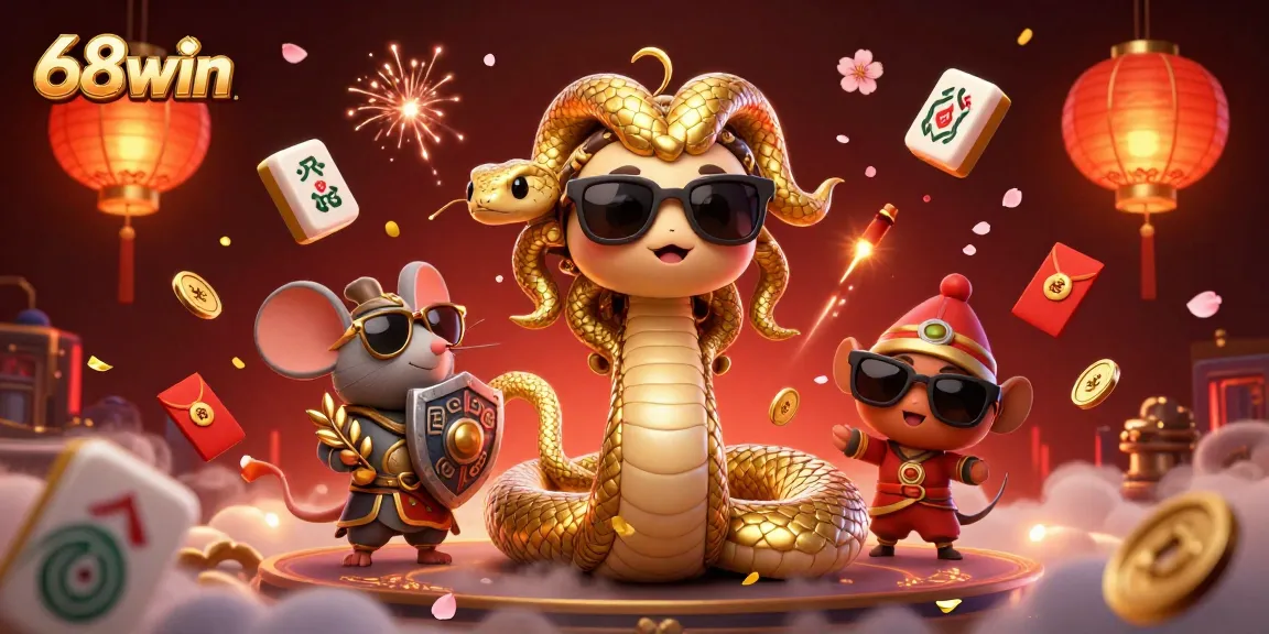 Experience excitement with 68win's colorful casino scene featuring Medusa and gaming elements.