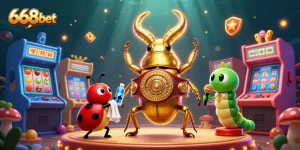 Engage with vibrant gameplay at 668bet with cartoon characters in a casino-themed showdown.