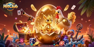 Experience thrilling jackpots with HitClub's vibrant 3D casino illustration bursting with gold and excitement.