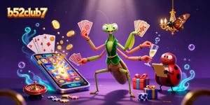 Enjoy thrilling gameplay at b52club7 with vibrant slot machines and dynamic casino elements in a captivating illustration.