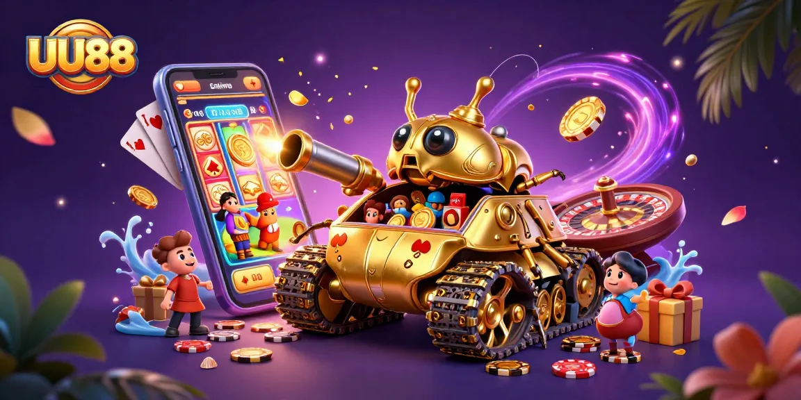 Experience the excitement of UU88 with dynamic casino action within a golden beetle tank.
