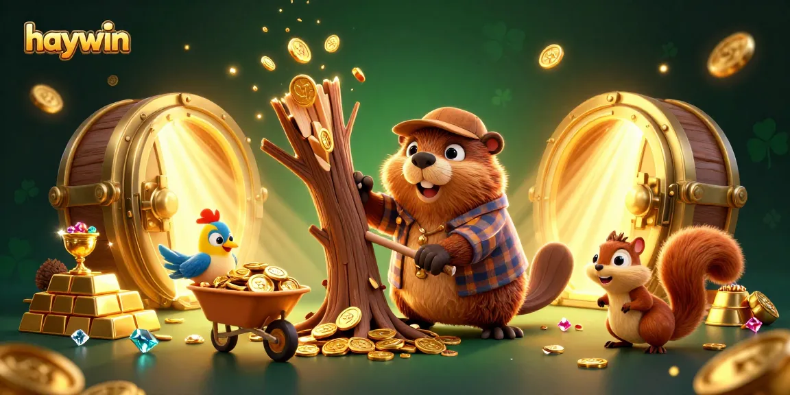Experience the thrill of winning at haywin with golden coins and charming characters in a vibrant casino setting.