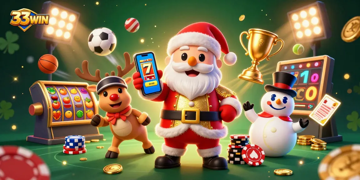 Engage with thrilling jackpot slots at 33WIN featuring Santa and unique casino elements.