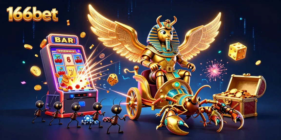 Experience excitement at 166bet with this dynamic casino-themed digital illustration featuring games and fun.