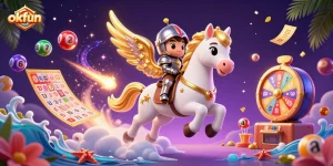 Engage with okfun's thrilling online gaming adventure featuring vibrant casino elements.
