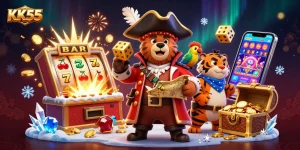 Experience thrilling slots and jackpots at KK55 with vibrant game elements and engaging characters.