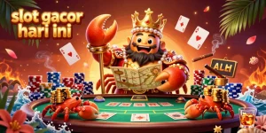 Experience the excitement of slot gacor hari ini as golden crab emperor leads a vibrant casino scene of poker.
