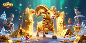 Experience the thrill of SKY88 with vibrant casino elements and dynamic characters in a rich 3D world.