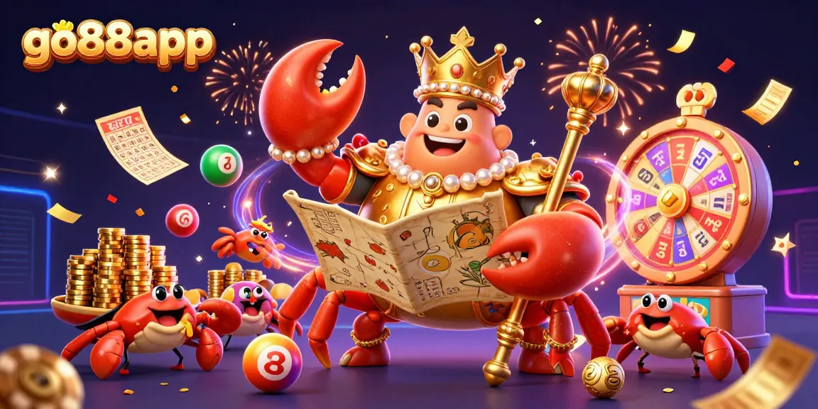 Engage in thrilling games with go88app's vibrant golden crab emperor and exciting lottery elements.