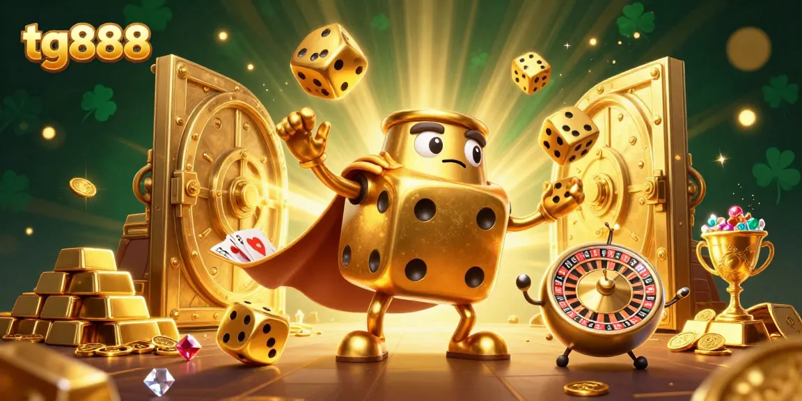 Experience thrilling gameplay with tg888's vibrant 3D illustration featuring dynamic casino elements.