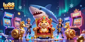 Play exciting games with lu88 link mới in this vibrant, detailed 3D casino scene.