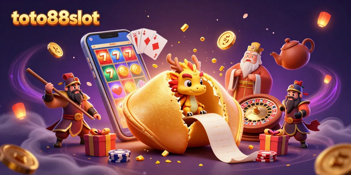 Experience fast gaming wins at toto88slot with a vibrant 3D casino illustration full of action.