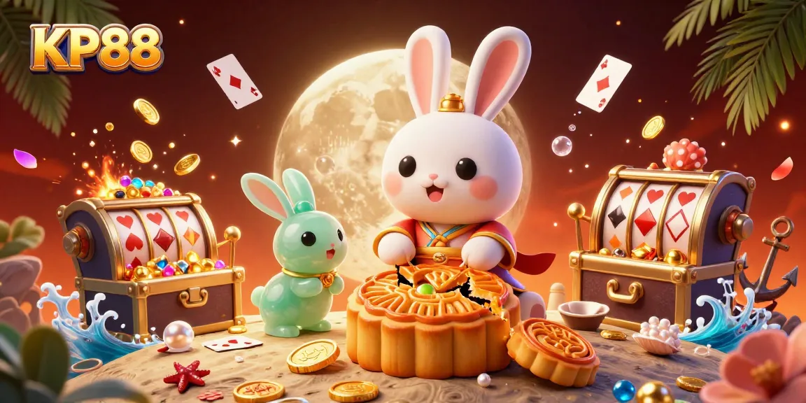 Engage in thrilling gameplay at KP88 with a lively 3D illustration of virtual casino action.