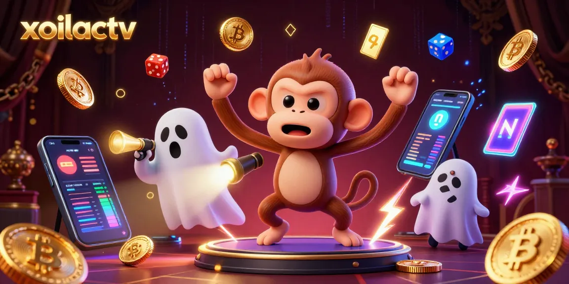 Experience thrilling action at xoilactv with a poltergeist monkey juggling golden casino prizes.