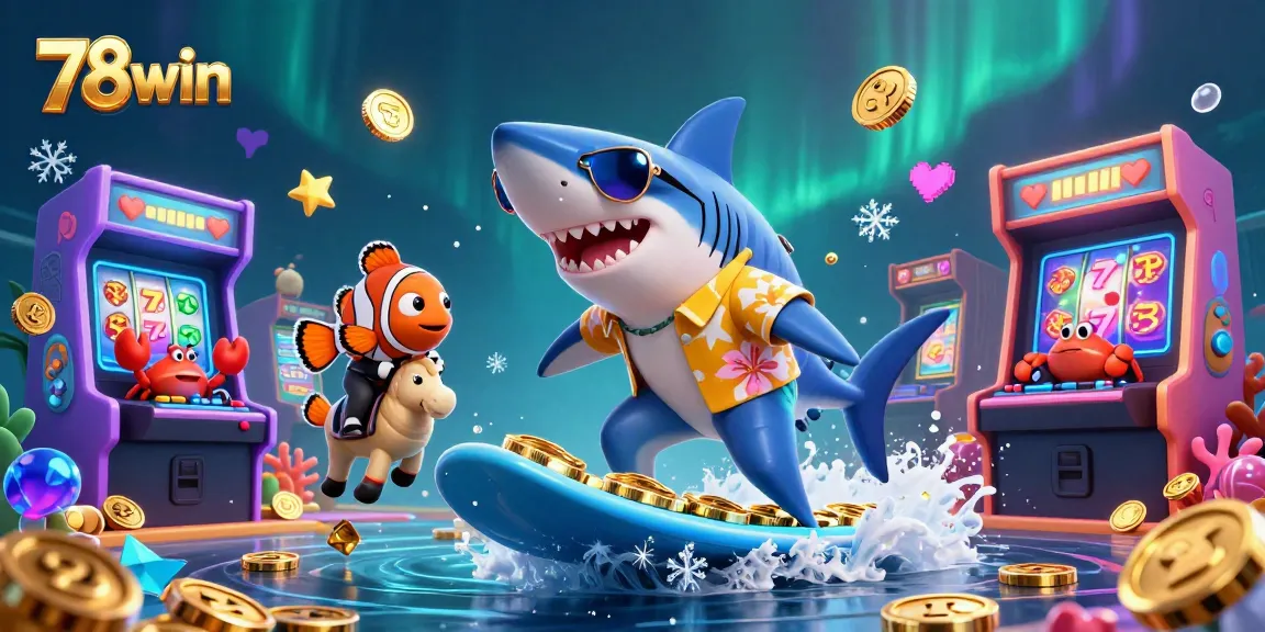 Experience thrilling gameplay with 78win's vibrant casino elements in this dynamic illustration.