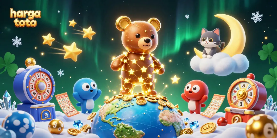 Engage in thrilling gameplay at harga toto with dynamic lottery and bingo elements scattered around the vibrant scene.