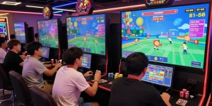 Engaging gaming scene at https://78wind.com/ with players enjoying fish shooting games.