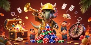 shbet showcases a vibrant casino scene with dynamic characters celebrating big wins in a lively atmosphere.