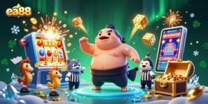 Experience thrilling gameplay at ea88 with a vibrant underwater casino scene featuring a fugu and dynamic elements.