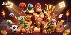 Experience thrilling gameplay at Jilibay with vibrant 3D characters amidst dynamic sports betting elements.
